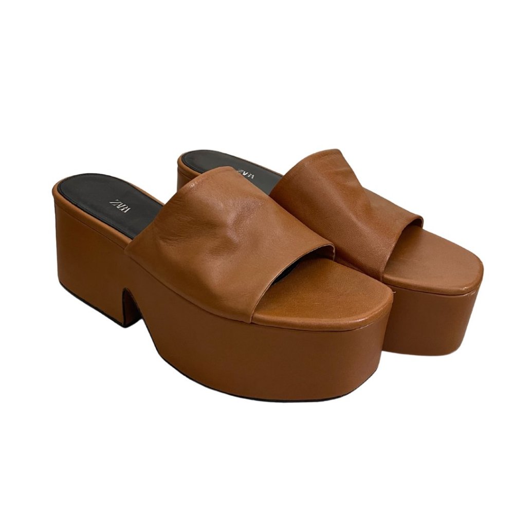 Zara Chunky High Heel Platform Sandals
